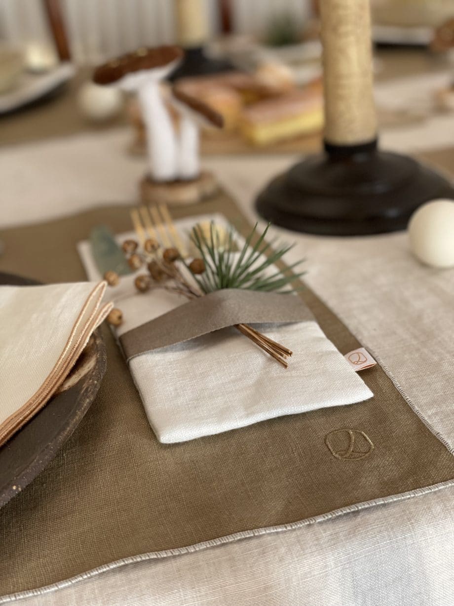Set de table en lin lave grege