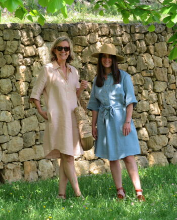 Laurence-Carroy-robe-en-lin-longueur-medium-manches-3/4